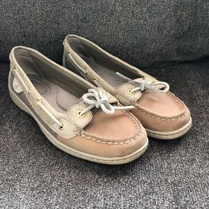 Sperry Top-Sider Womens 7.5 Tan Beige Boat Shoes